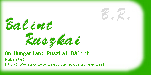 balint ruszkai business card