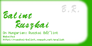 balint ruszkai business card